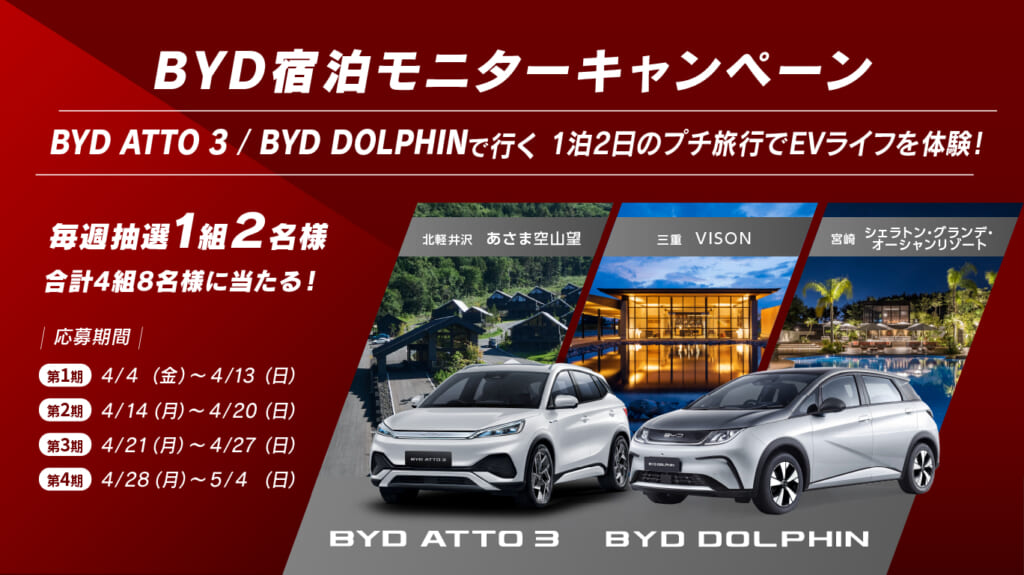 BYD試乗　あさま空山望宿泊キャンペーン