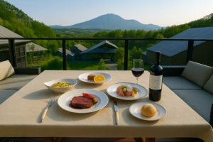 シャトーワイマラマと信州群馬の美食を味わう出張シェフディナーコースプラン　軽井沢一棟貸しヴィラリゾートあさま空山望