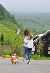 一棟貸しヴィラリゾートあさま空山望 愛犬とのお散歩